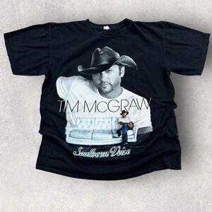 Vintage Tim McGraw Southern Voice Concert T-Shirt Mens Large Black Graphic Print